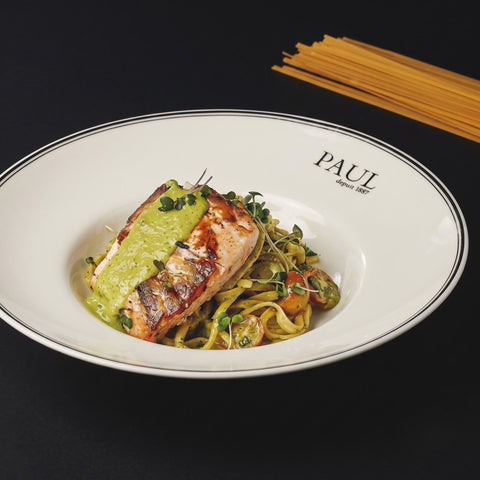 Corvina avec páte au pesto