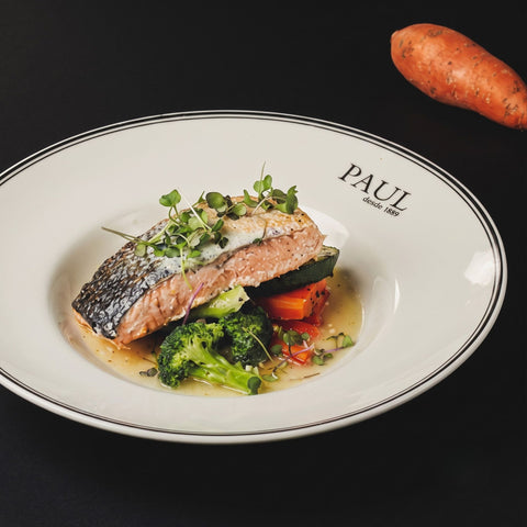 Saumon grillé aux légumes